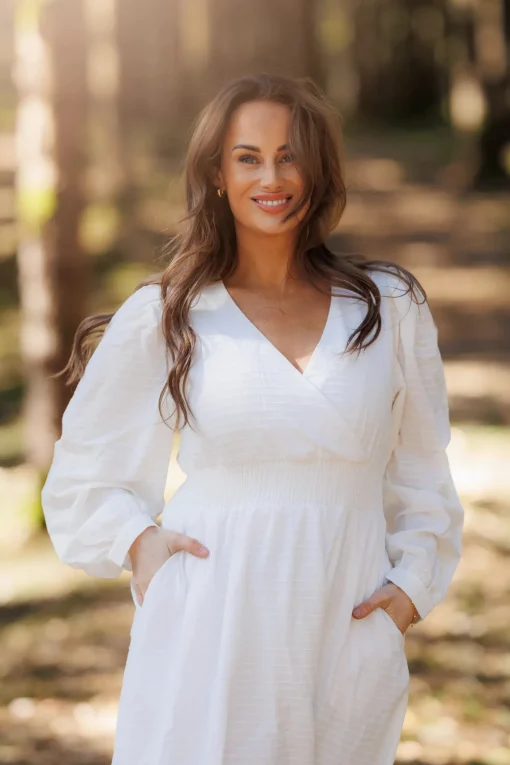 Belle Maxikjole - Bright White