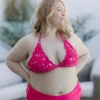 Cuba Ruffles bikinitopp - Rosa - Pansy