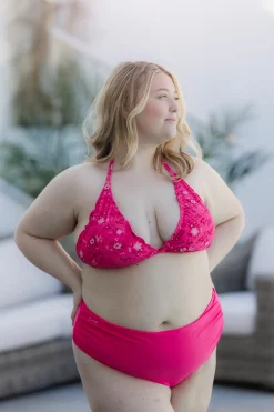 Cuba Ruffles bikinitopp - Rosa - Pansy