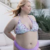 Cuba Ruffles bikinitopp - Lilla - Flowerpower