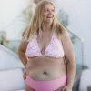 Cuba Ruffles bikinitopp - Lyserosa - Flower Paint
