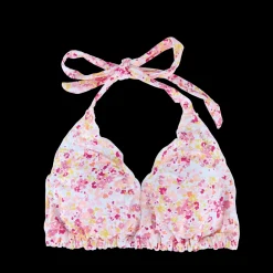 Cuba Ruffles bikinitopp - Lyserosa - Flower Paint