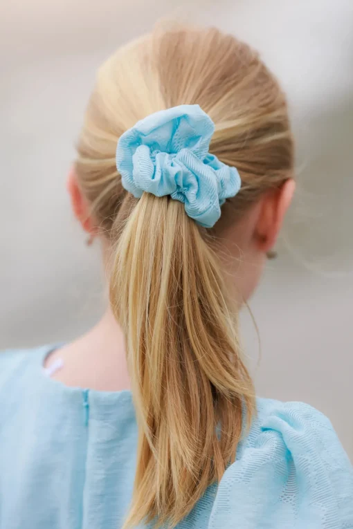 Flower Scrunchie 2pk - Airy Blue
