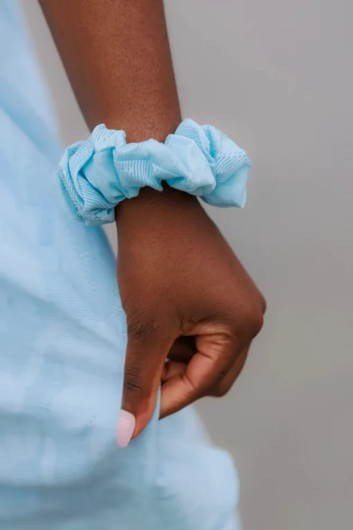Flower Scrunchie 2pk - Airy Blue