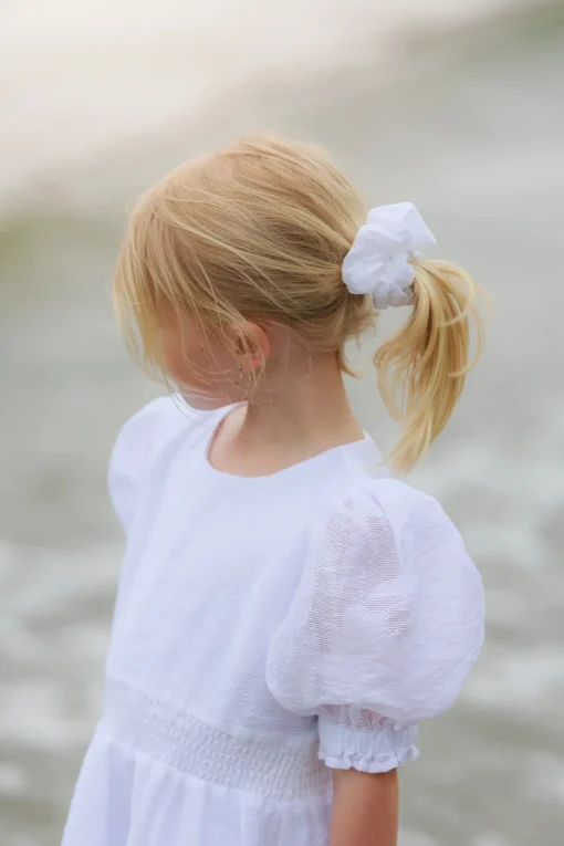 Flower Scrunchie 2pk - Bright White