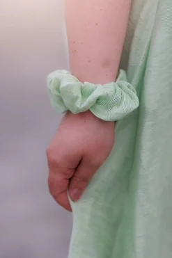 Flower Scrunchie 2pk - Smoke Green