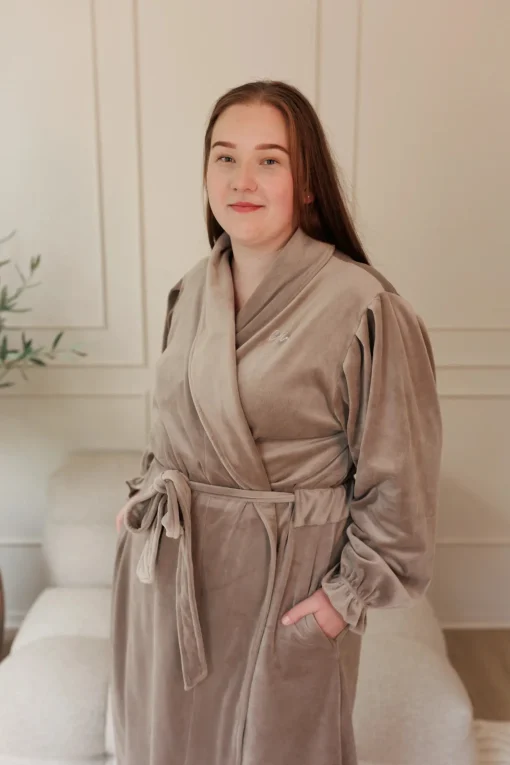 Fluffy Morgenkåpe - Beige