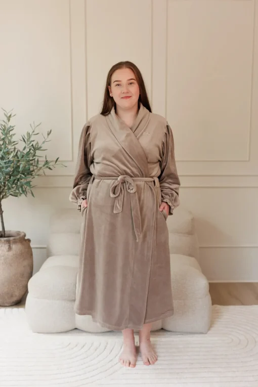 Fluffy Morgenkåpe - Beige