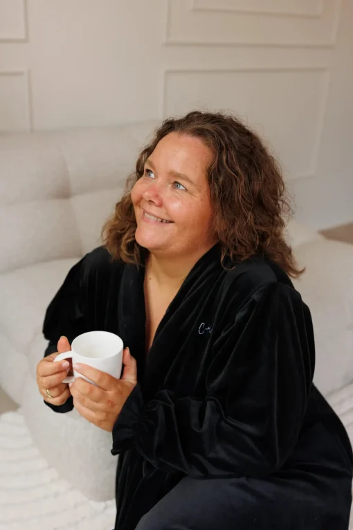 Fluffy Morgenkåpe - Svart