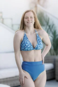 High Waist Bikini String - Mørkeblå