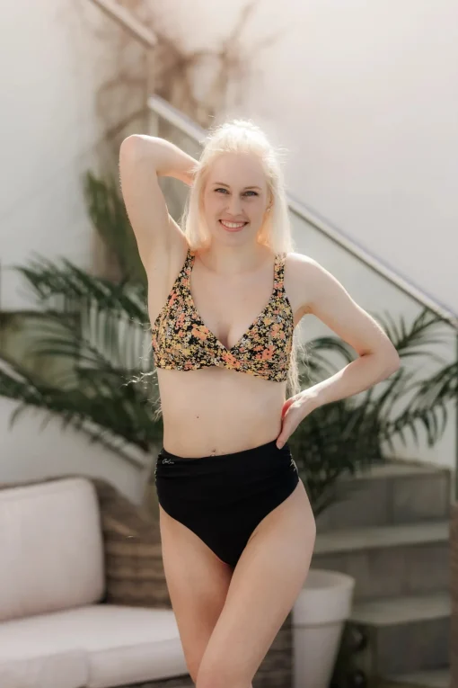 High Waist Bikini String - Svart