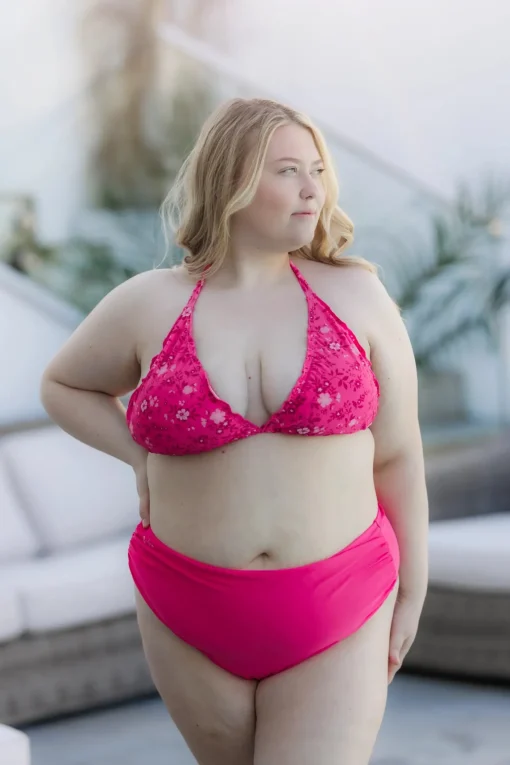 High Waist Bikini String - Rosa
