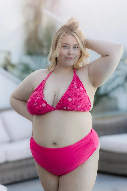 High Waist Bikini String - Rosa