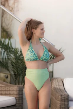 High Waist Bikini String - Pastellgrønn