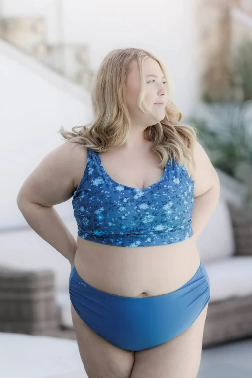 High Waist Bikini String - Mørkeblå