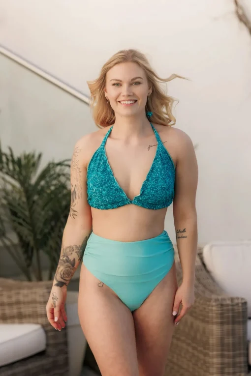 High Waist Bikini String - Turkis