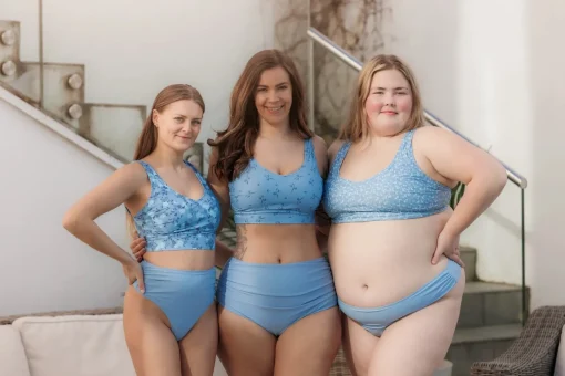 High Waist Bikini String - Lyseblå
