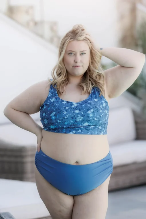 High Waist Bikini String - Mørkeblå