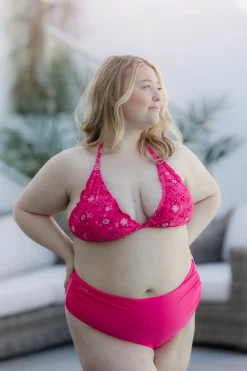 High Waist Bikini String - Rosa