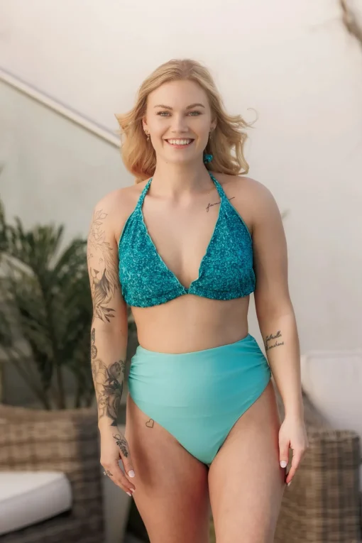 High Waist Bikini String - Turkis