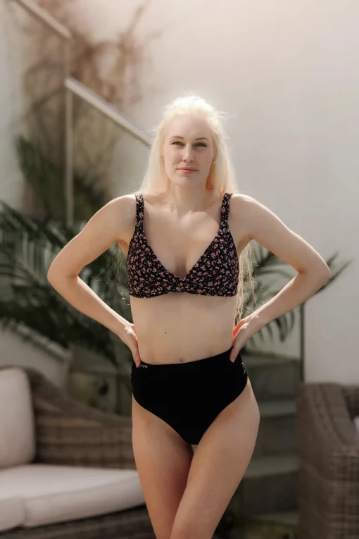 High Waist Bikini String - Svart