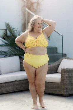 High Waist bikinitruse - Gul