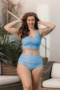 High Waist bikinitruse - Lyseblå