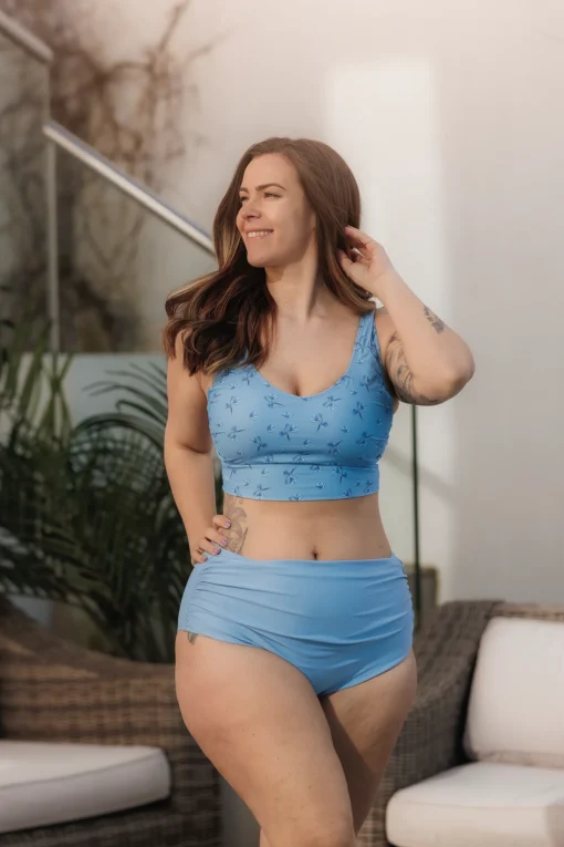 High Waist bikinitruse - Lyseblå