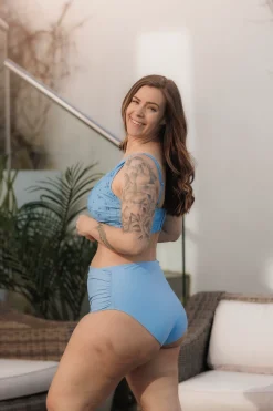High Waist bikinitruse - Lyseblå
