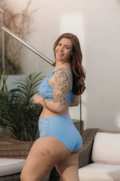 High Waist bikinitruse - Lyseblå