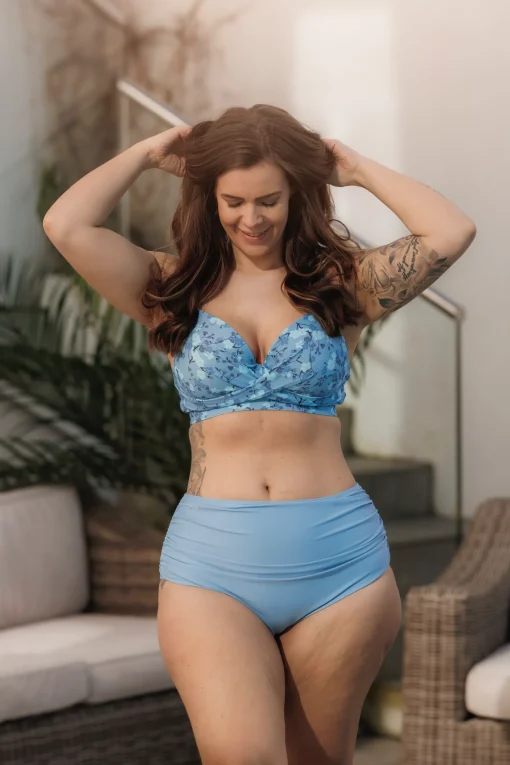 High Waist bikinitruse - Lyseblå