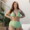 High Waist bikinitruse - Pastellgrønn