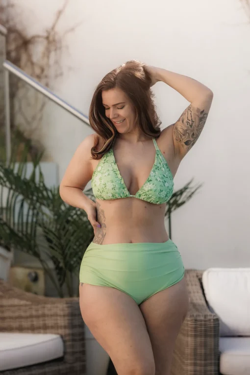 High Waist bikinitruse - Pastellgrønn