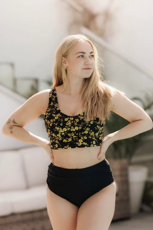 High Waist bikinitruse - Svart