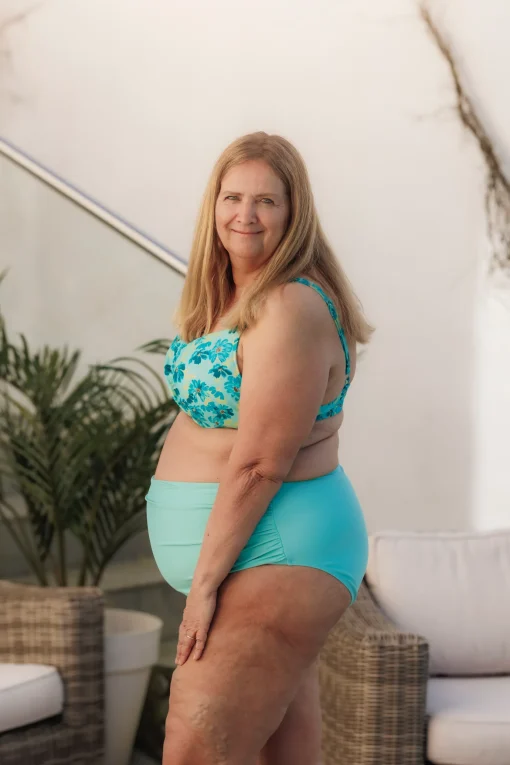 High Waist bikinitruse - Turkis