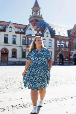 Iselin kjole - Blågrønn