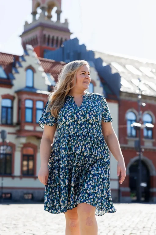 Iselin kjole - Blågrønn