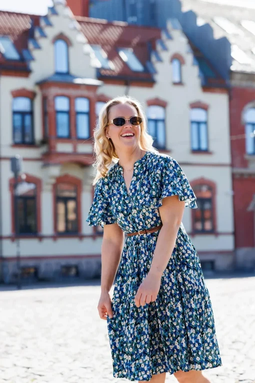 Iselin kjole - Blågrønn