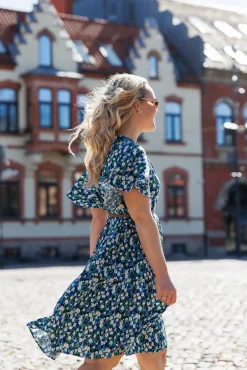 Iselin kjole - Blågrønn