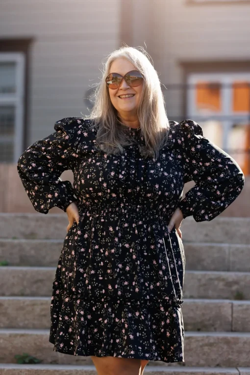 Julia kjole - Svart / rosa