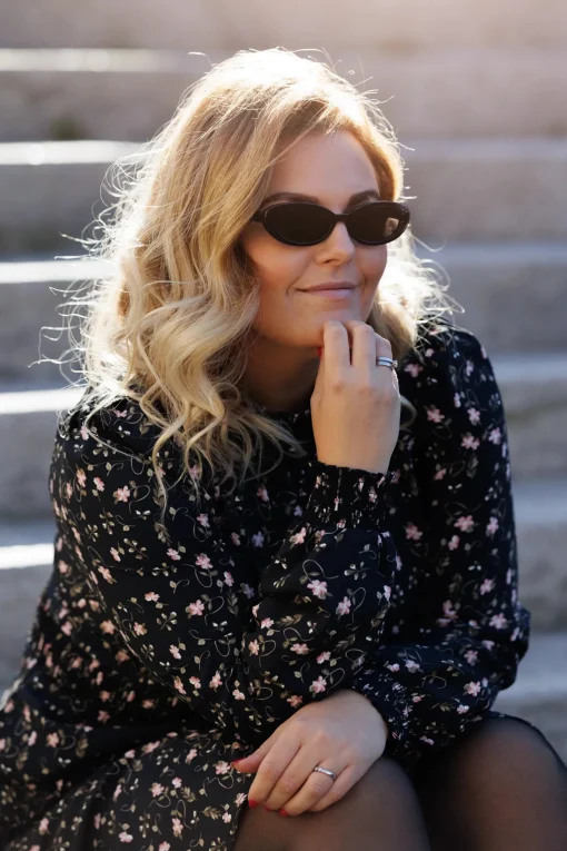 Julia kjole - Svart / rosa