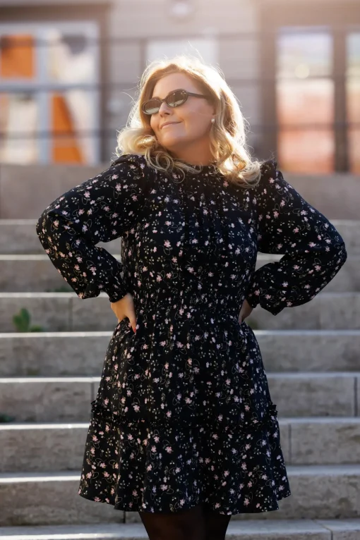 Julia kjole - Svart / rosa