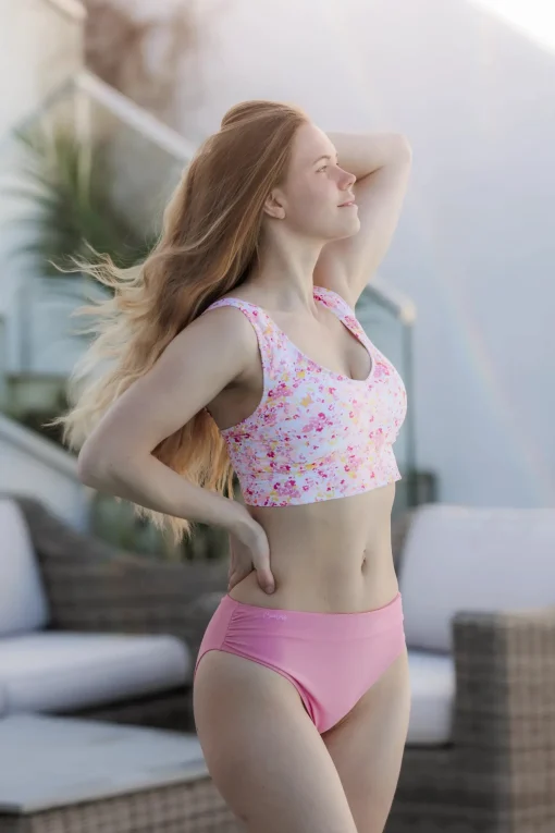 Miami bikinitopp - Lyserosa - Flower paint