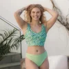 Miami bikinitopp - Pastellgrønn - Flower paint