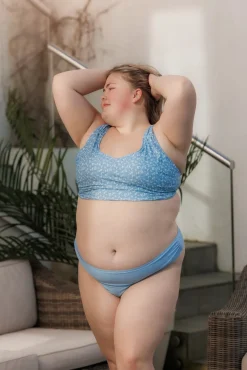 Mid Waist Bikini String - Lyseblå