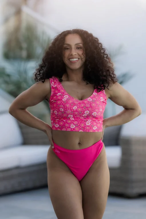 Mid Waist Bikini String - Rosa