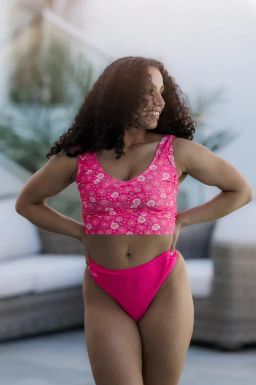 Mid Waist Bikini String - Rosa