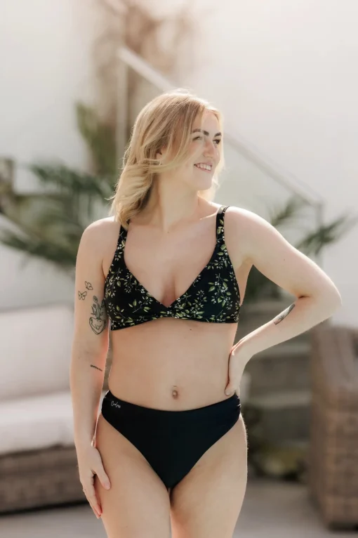 Mid Waist Bikini String - Svart