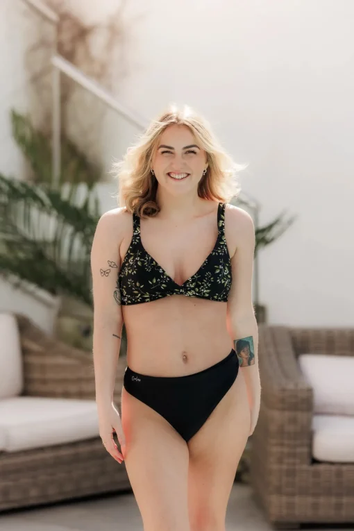 Mid Waist Bikini String - Svart