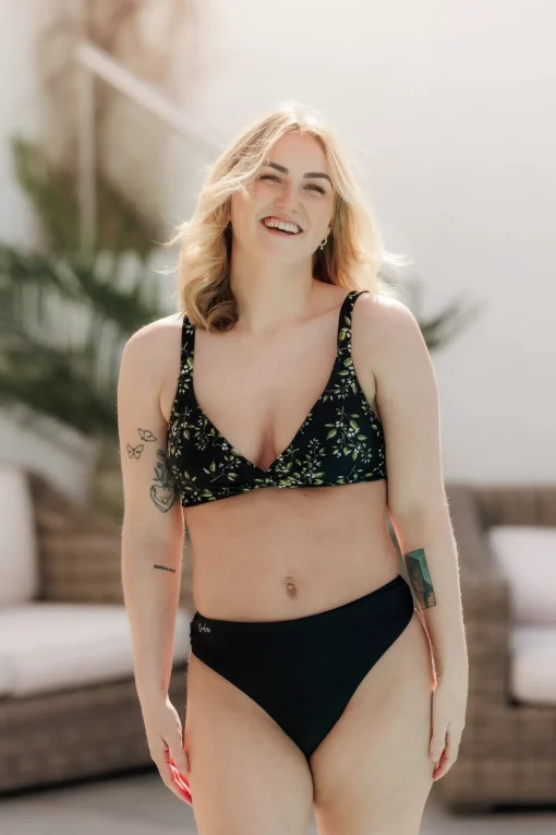 Mid Waist Bikini String - Svart